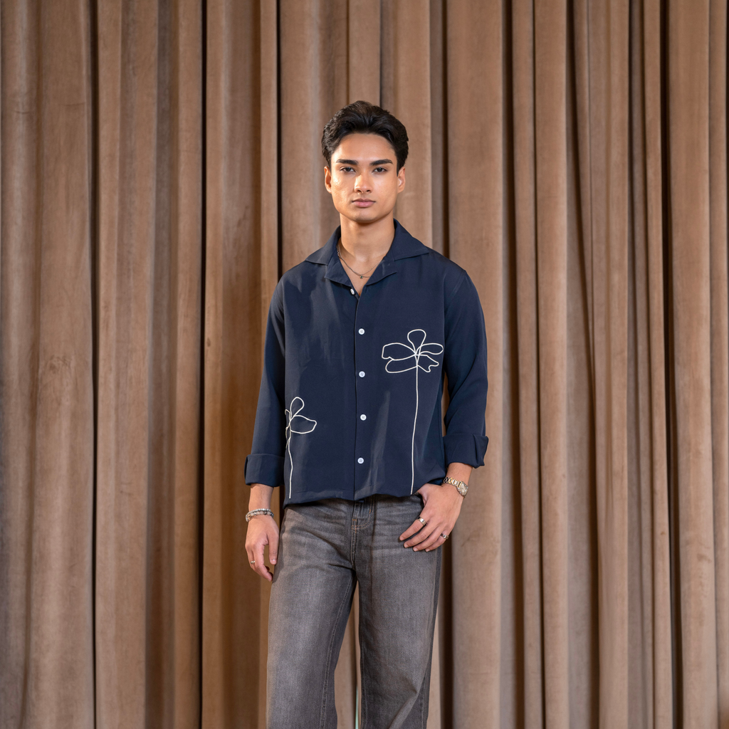 Azure | Embroidered Shirt