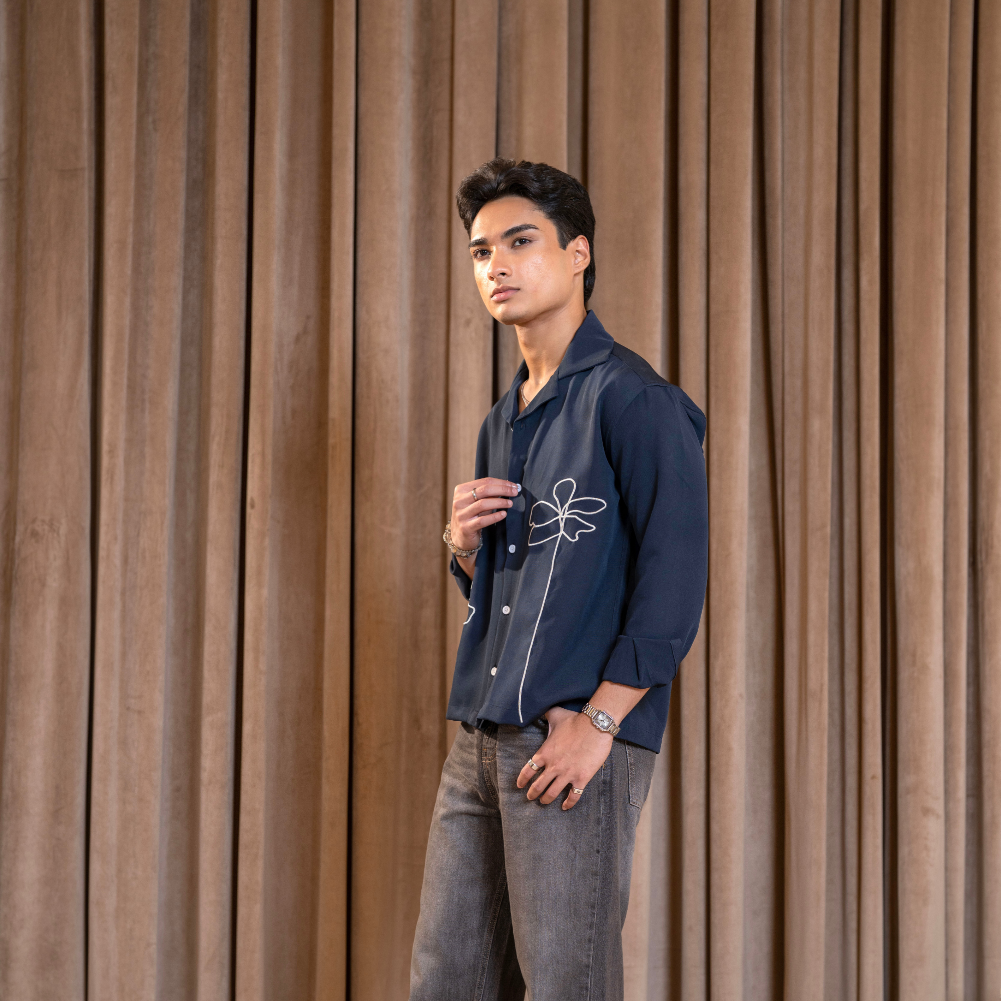 Azure | Embroidered Shirt
