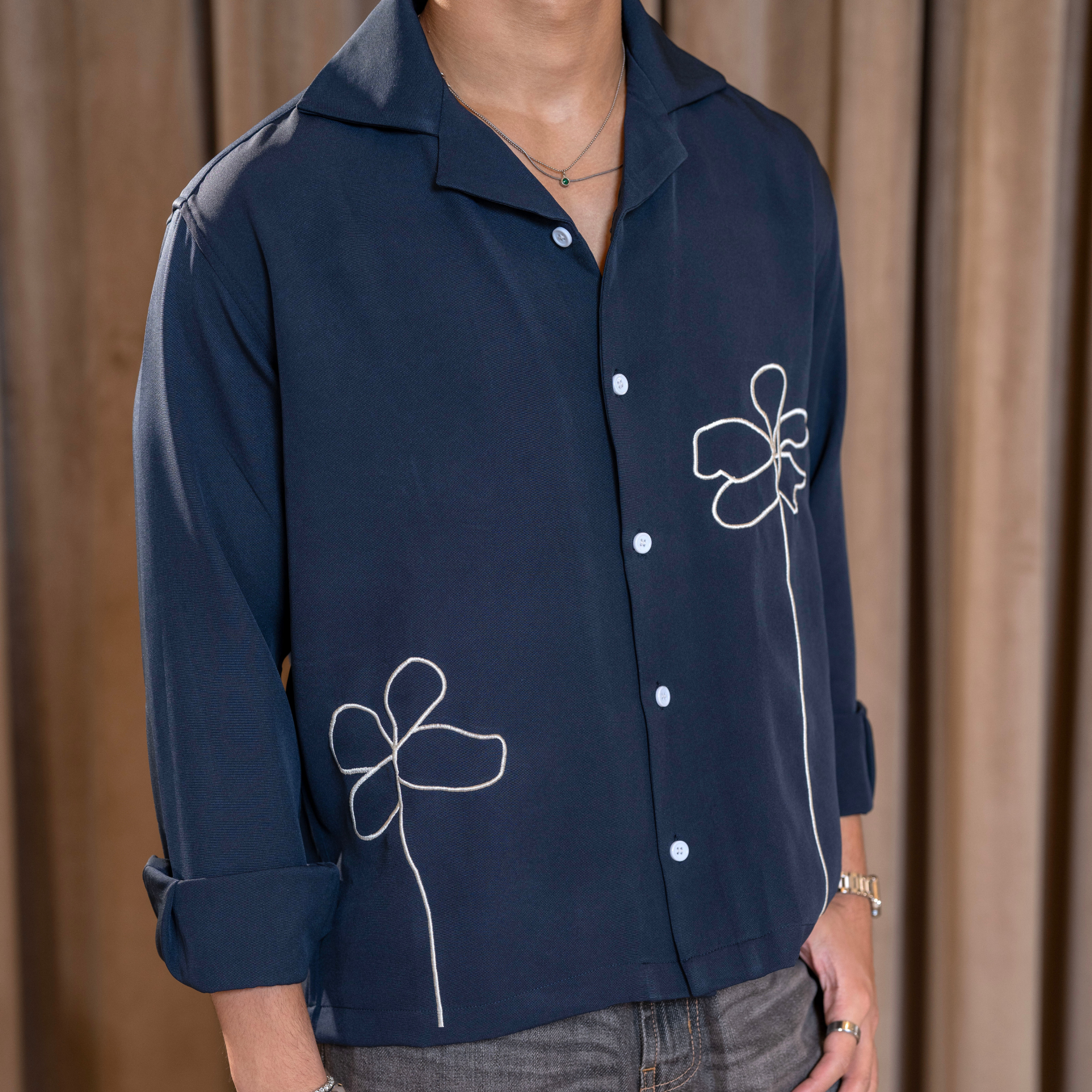 Azure | Embroidered Shirt