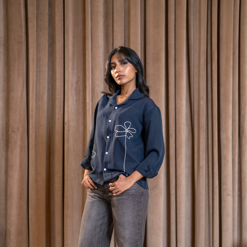 Azure | Embroidered Shirt