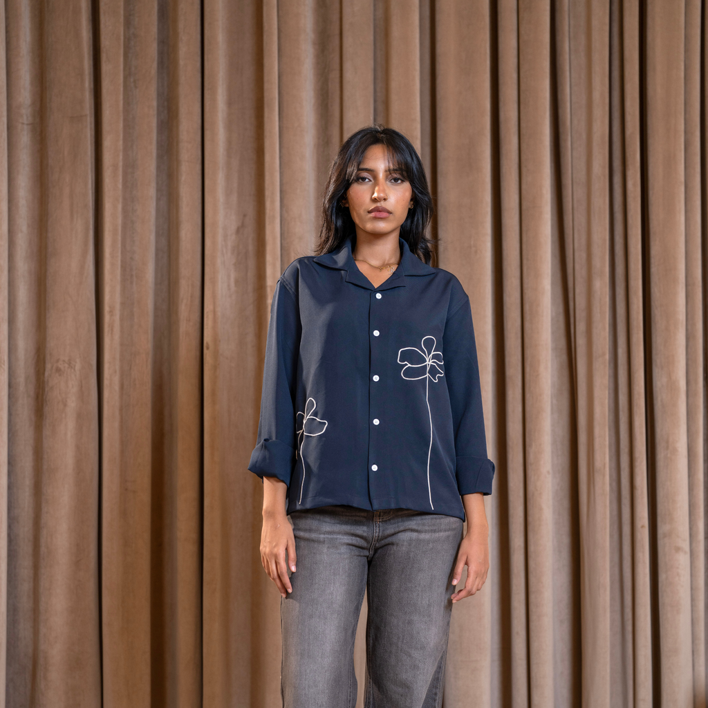 Azure | Embroidered Shirt
