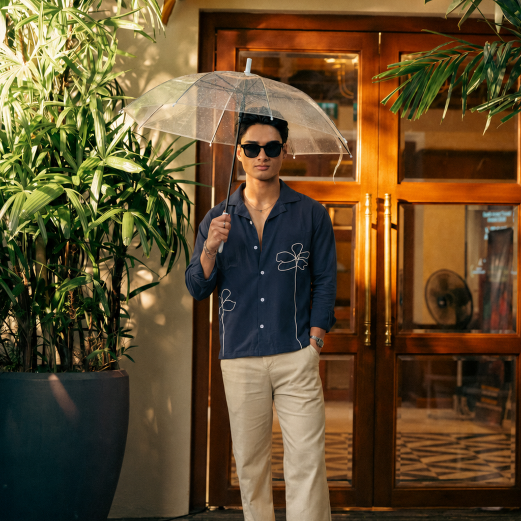 Azure | Embroidered Shirt